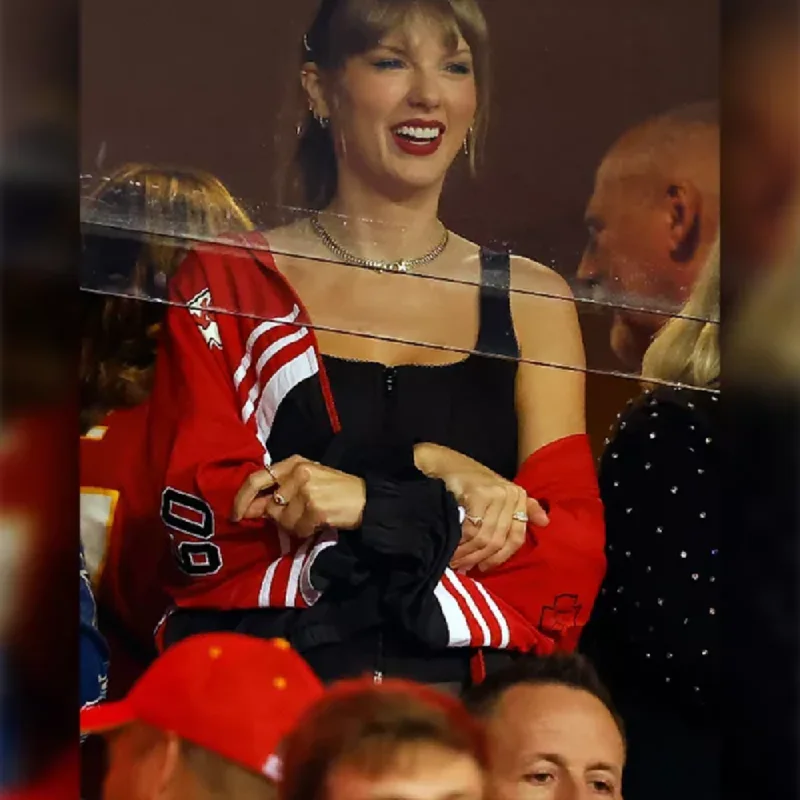 Taylor Swift Erin Andrews Chiefs Jacket Toggled Jacket Drawstring Jacket Belted Jacket Taylor Swift Erin Andrews Chiefs Jacket Toggled Jacket Drawstring Jacket Belted Jacket