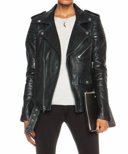 Women Leather Jacket Black Slim Fit Biker Motorcycle lambskin-All Sizes Appliqued Jacket Beaded Jacket Sequined Jacket Women Leather Jacket Black Slim Fit Biker Motorcycle lambskin-All Sizes Appliqued Jacket Beaded Jacket Sequined Jacket