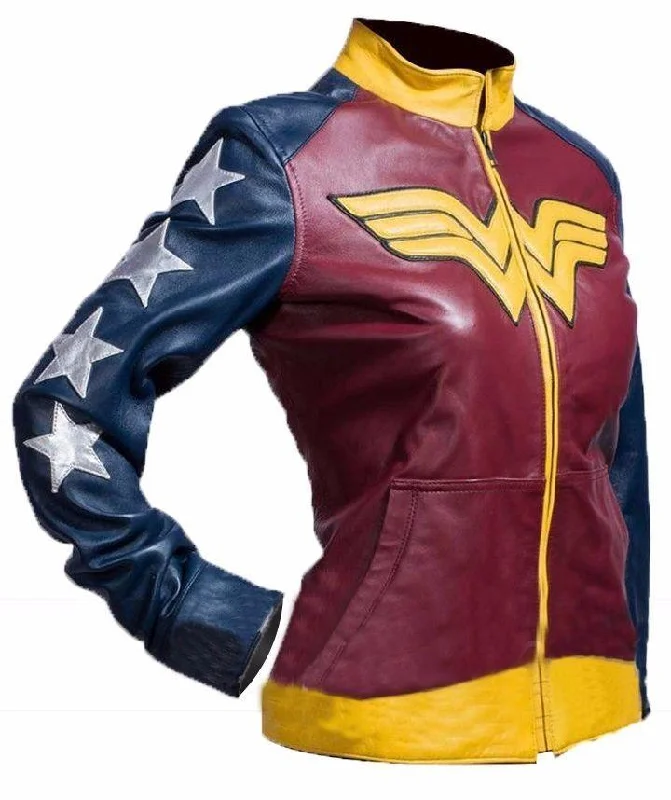 Wonder Woman Adrianne Palicki Costume Stylish Ladies Leather Jacket Insulated Jacket Fitted Jacket Loose Jacket Wonder Woman Adrianne Palicki Costume Stylish Ladies Leather Jacket Insulated Jacket Fitted Jacket Loose Jacket