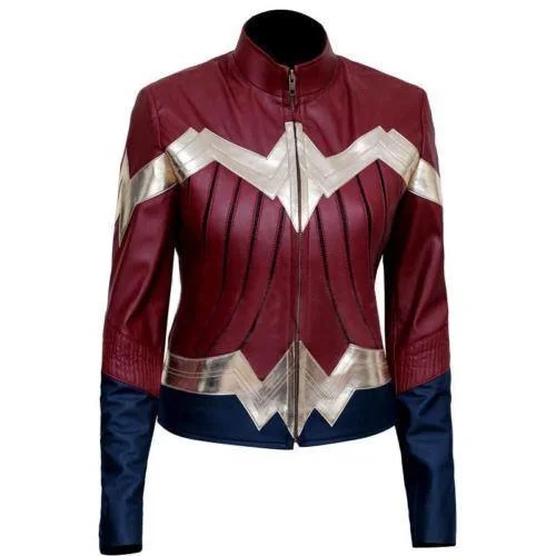 Wonder Woman New Stylish Ladies Halloween Costume Party Leather Jacket Striped Jacket Polka Dot Jacket Floral Jacket Wonder Woman New Stylish Ladies Halloween Costume Party Leather Jacket Striped Jacket Polka Dot Jacket Floral Jacket
