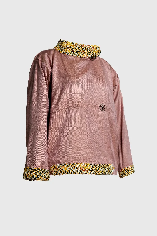 Woven Silk Jacket - Yellow Black Braids Belted Jacket Elasticated Jacket Padded Jacket Woven Silk Jacket - Yellow Black Braids Belted Jacket Elasticated Jacket Padded Jacket