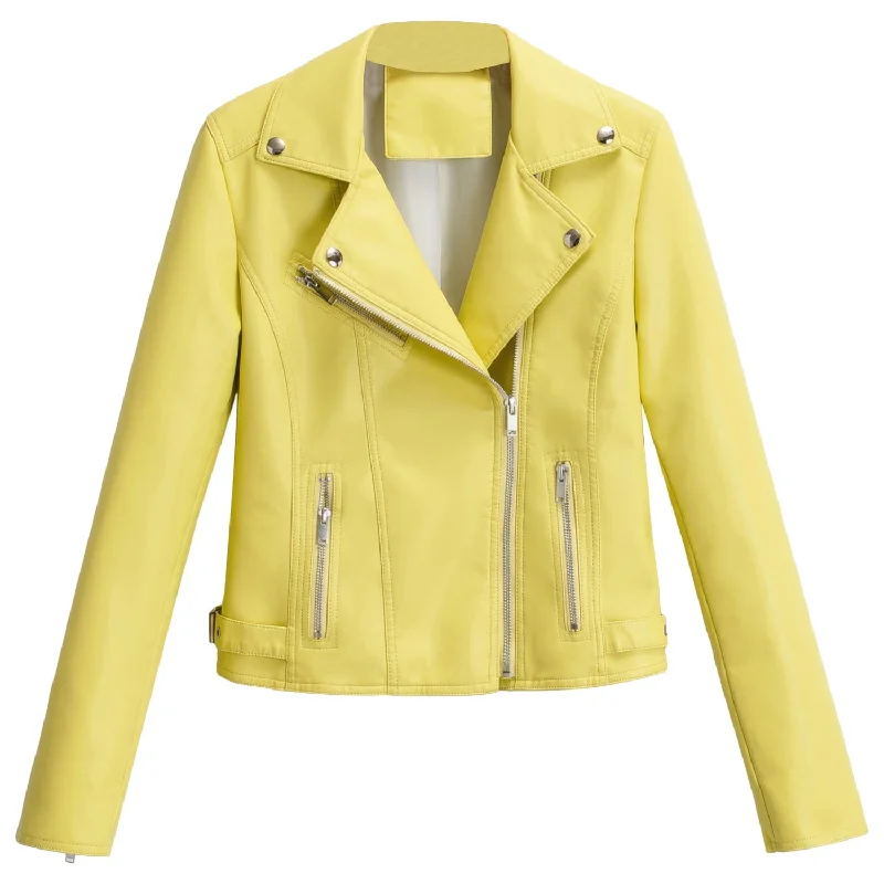 Women's Yellow Sheepskin Biker Jacket - Edgy Asymmetric Motorcycle Style Plaid Jacket Tartan Jacket Houndstooth Jacket Women's Yellow Sheepskin Biker Jacket - Edgy Asymmetric Motorcycle Style Plaid Jacket Tartan Jacket Houndstooth Jacket