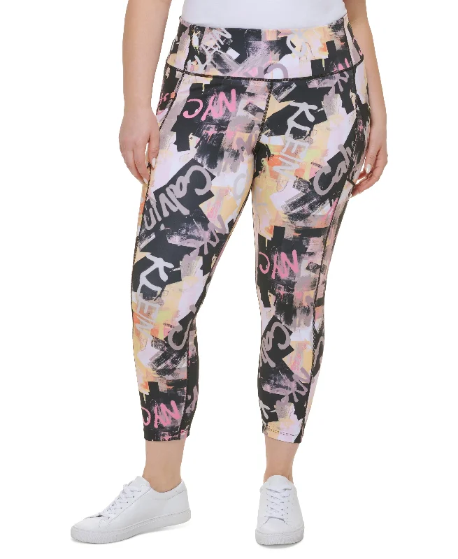 Calvin Klein Performance Plus Size Printed High Waist 7/8 Leggings