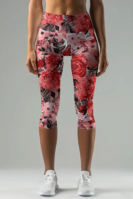 La Fleur Ellie Red Performance Yoga Capri Leggings - Women