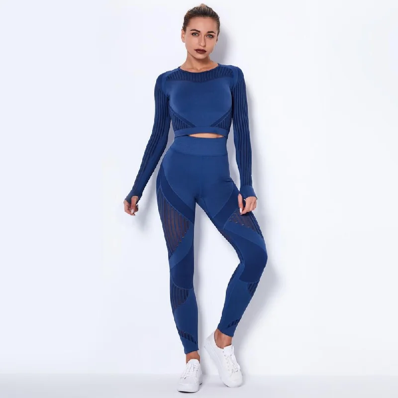 Long Sleeve Top Legging Sports Suit For Women