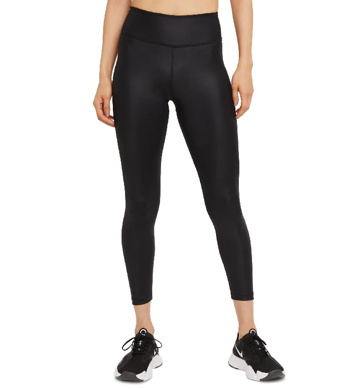 Nike Womens Dri Fit 7/8 Faux Leather Leggings