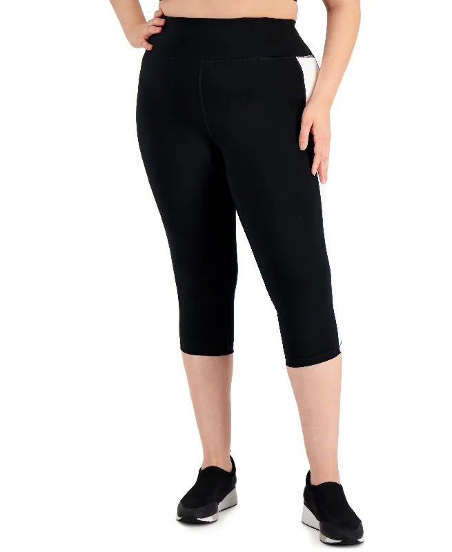 Plus Size Colorblocked Capri Leggings