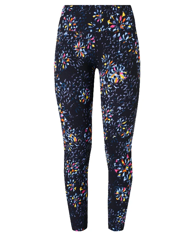 Power 7/8 Workout Leggings Sb5400a 78 Black-Faceted-Floral