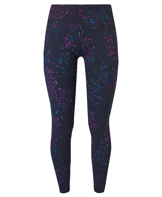 Power 7/8 Workout Leggings Sb5400a 78 Black-Floral-Stroke