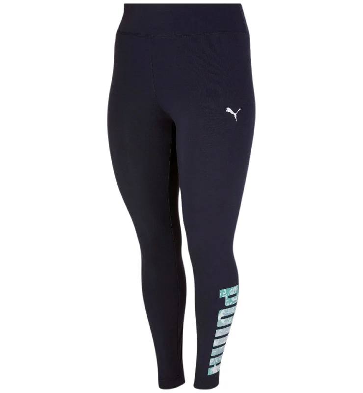 Puma Plus Size Mid Rise Logo Leggings