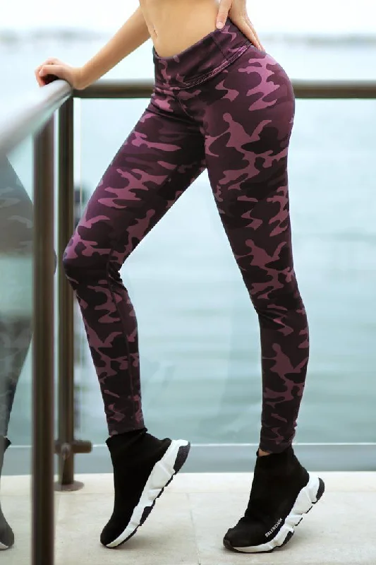 Red Camouflage Active Leggings