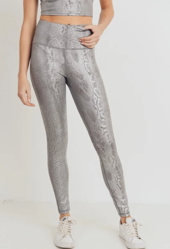 Foil Snakeskin Leggings