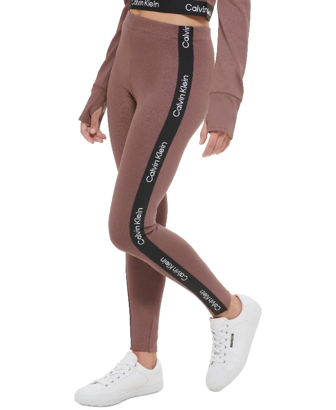 Women's Minimal Logo Tape High-Waist Full Length Leggings