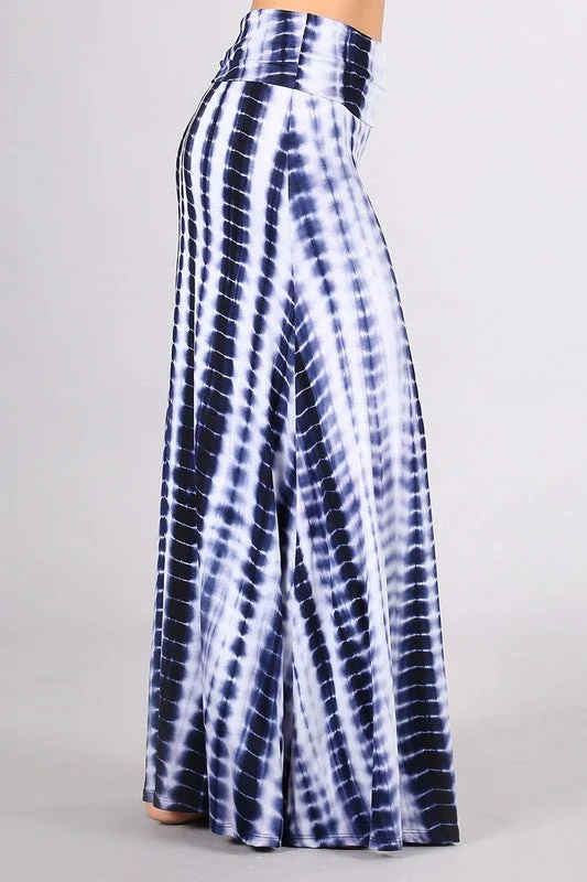 Chatoyant Navy and White Tie Dye Skirt pencil skirt chic