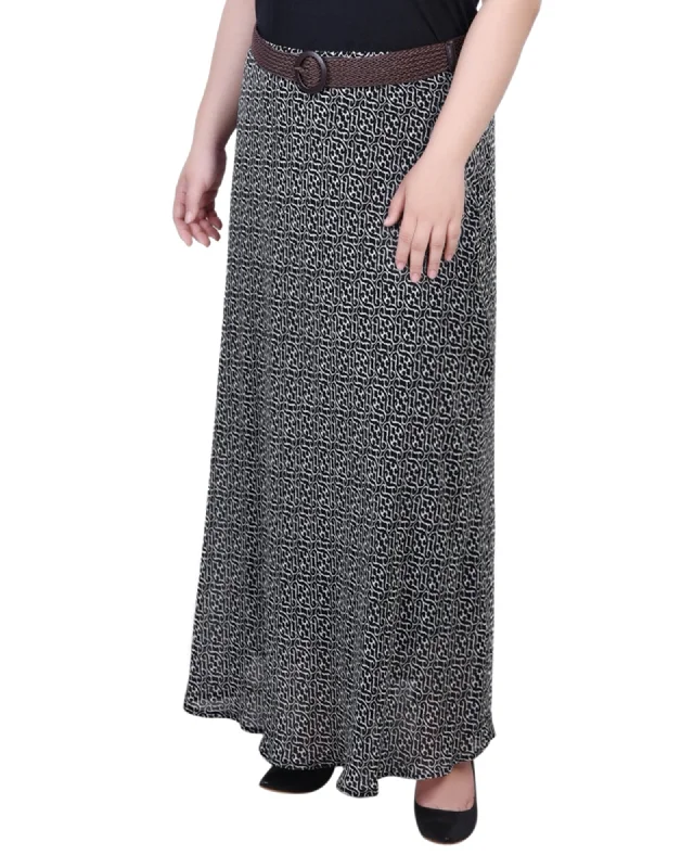 Plus Size Chiffon Maxi Skirt leather skirt sleek