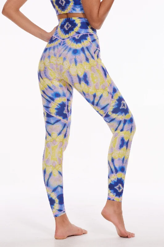 Abstract Dip-Dye High-waisted Leggings with Pockets Fashionable Printed Legging Pants Abstract Dip-Dye High-waisted Leggings with Pockets Fashionable Printed Legging Pants