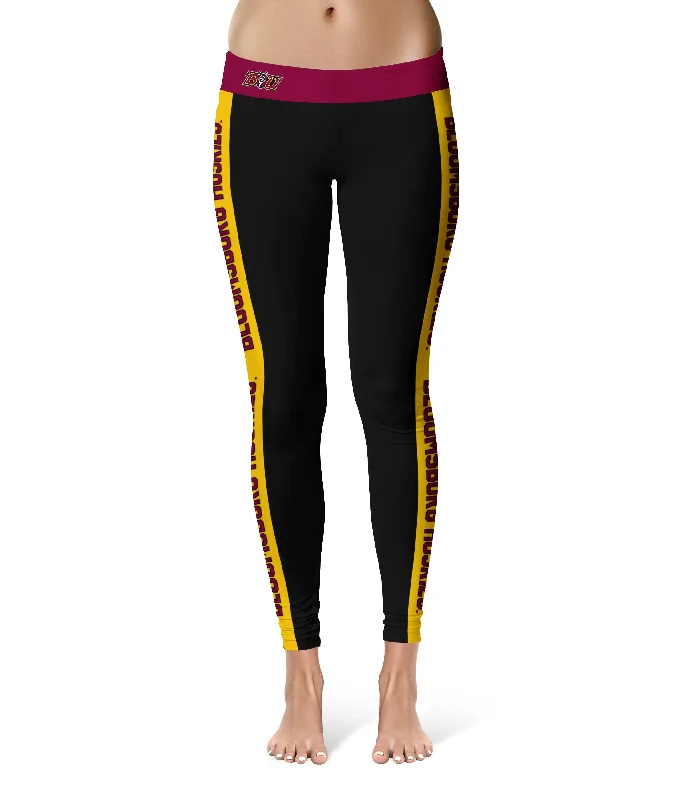 Bloomsburg University Huskies Game Day Gold Stripes Black Yoga Leggings for Women by Vive La Fete Stylish Capri Leggings Bloomsburg University Huskies Game Day Gold Stripes Black Yoga Leggings for Women by Vive La Fete Stylish Capri Leggings