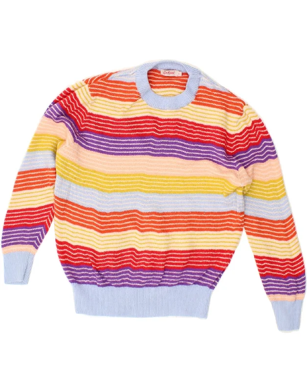CATH KIDSTON Womens Crew Neck Jumper Sweater UK 10 Small Multicoloured Solid Color Striped Floral Print CATH KIDSTON Womens Crew Neck Jumper Sweater UK 10 Small Multicoloured Solid Color Striped Floral Print