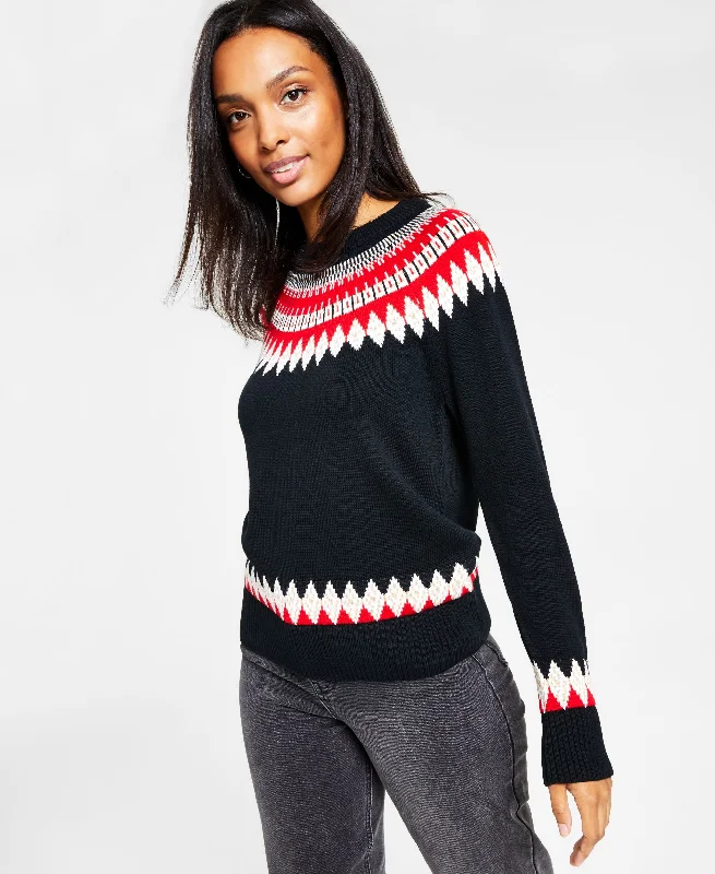 Charter Club Womens Fair Isle Family Holiday Sweater Boxy Sweater Fitted Sweater A-Line Charter Club Womens Fair Isle Family Holiday Sweater Boxy Sweater Fitted Sweater A-Line