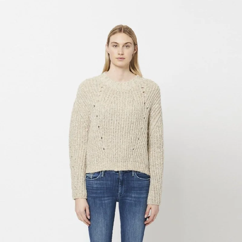 Constance Knit Sweater (Oatmeal) Hooded Caped Shawl Collar