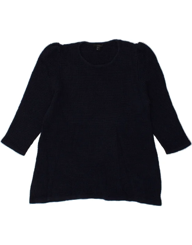 COS Womens 3/4 Sleeve Crew Neck Jumper Sweater UK 12 Medium Navy Blue Toggled Drawstring Belted COS Womens 3/4 Sleeve Crew Neck Jumper Sweater UK 12 Medium Navy Blue Toggled Drawstring Belted