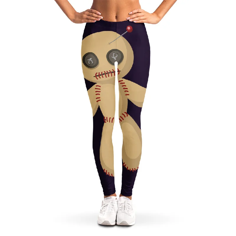 Cute Voodoo Doll Print Women's Leggings Cozy Oversized Leggings