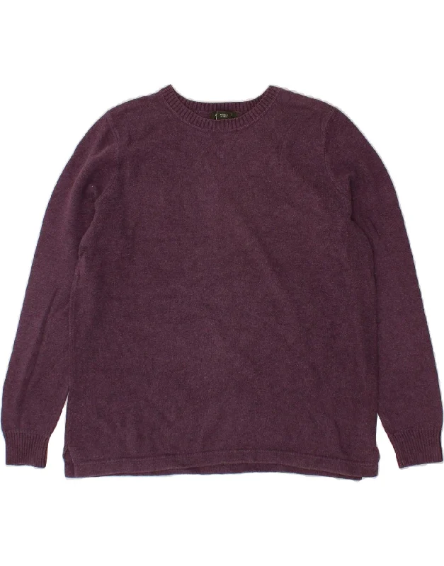 EDDIE BAUER Womens Boat Neck Jumper Sweater UK 14 Medium Burgundy Cotton Real Fur Shearling Chenille EDDIE BAUER Womens Boat Neck Jumper Sweater UK 14 Medium Burgundy Cotton Real Fur Shearling Chenille