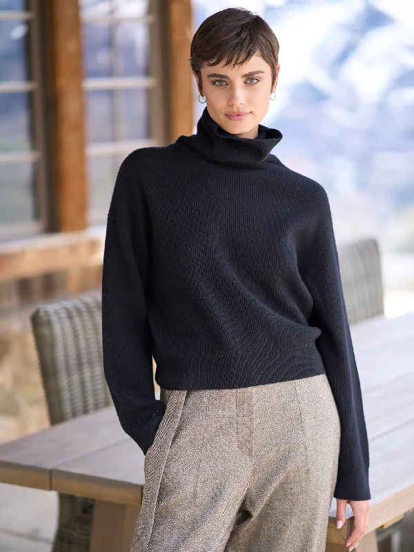 English Rib Turtleneck Sweater Thin Thick Dense