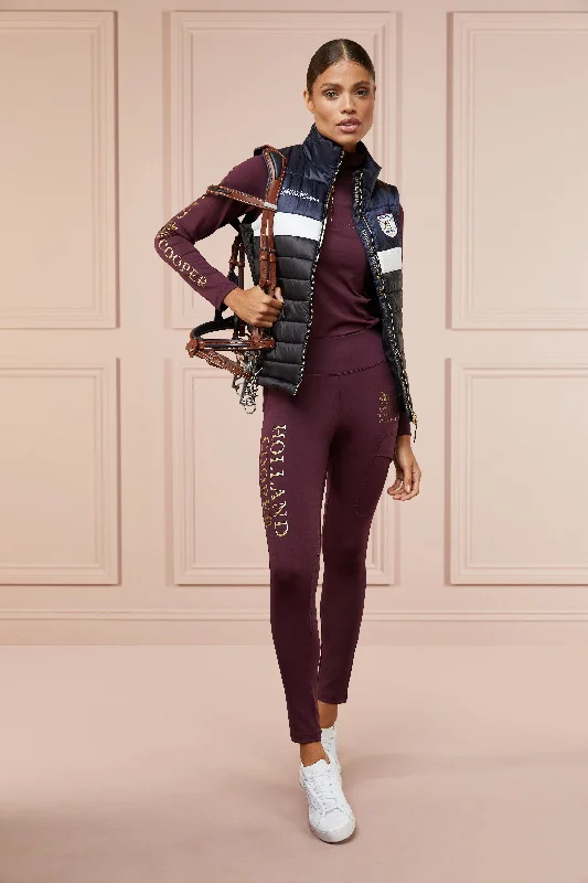 Sport Legging (Mulberry) Comfortable Zip-Up Leggings