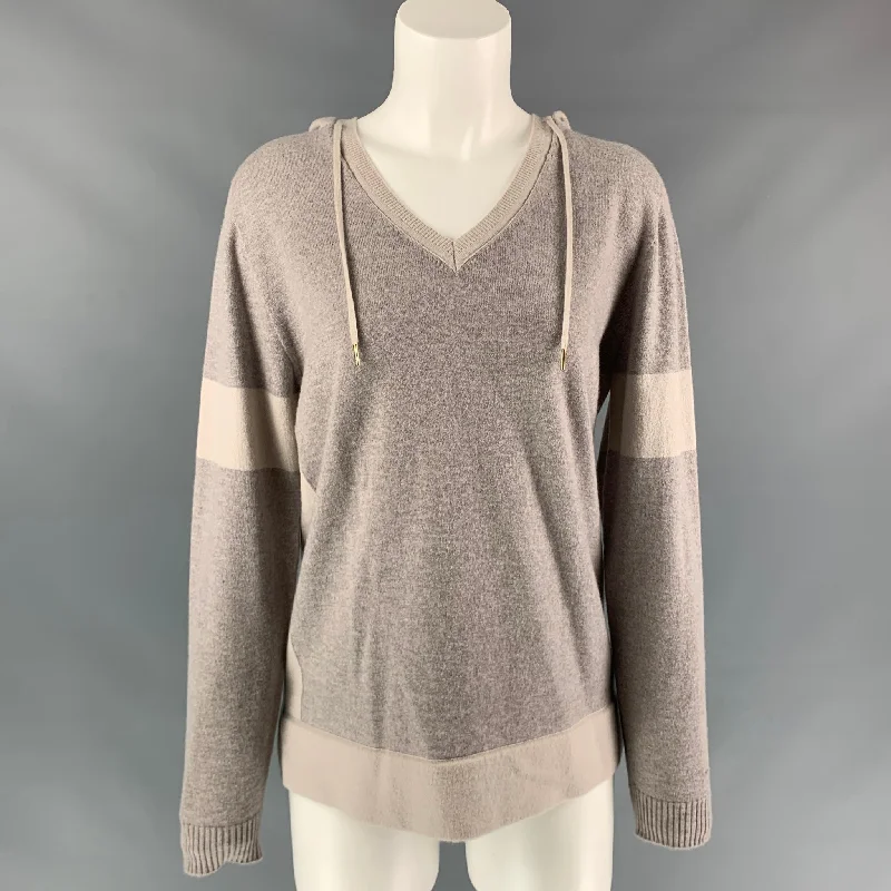 FALCONERI Size M Taupe & Beige Color Block Cashmere Sweater