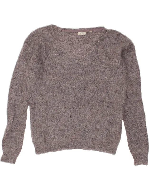 FAT FACE Womens V-Neck Jumper Sweater UK 10 Small Grey Mohair Rayon Fabric Velvet Fabric Corduroy Fabric FAT FACE Womens V-Neck Jumper Sweater UK 10 Small Grey Mohair Rayon Fabric Velvet Fabric Corduroy Fabric