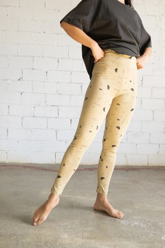 Gleda leggings beige sidereal rain Trendy Spandex Leggings