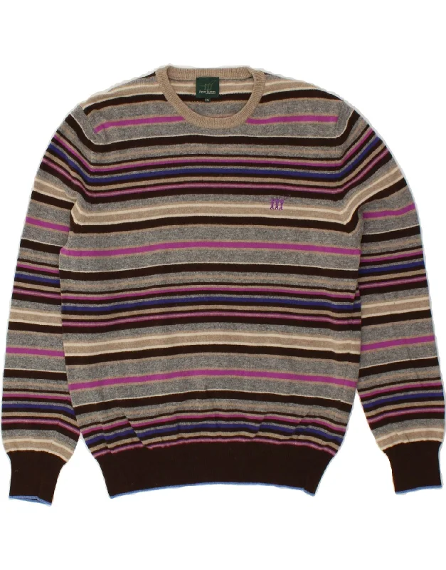 HENRY COTTONS Womens Crew Neck Jumper Sweater UK 20 2XL Multicoloured Print Jacquard Patchwork HENRY COTTONS Womens Crew Neck Jumper Sweater UK 20 2XL Multicoloured Print Jacquard Patchwork