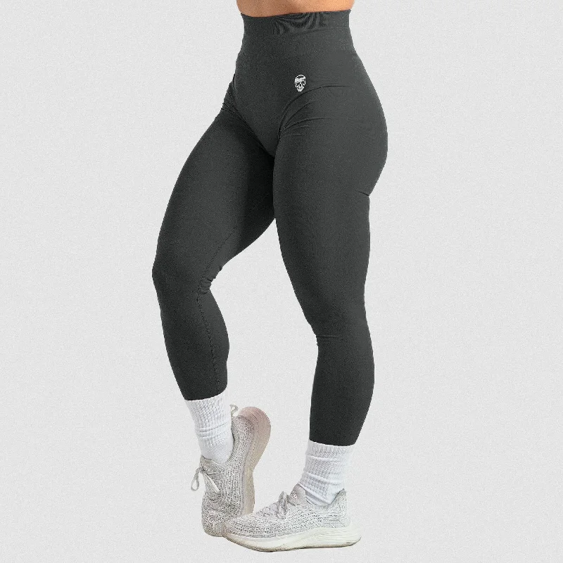 Infinity Leggings - Flat Gray Fashionable Floral Active Leggings