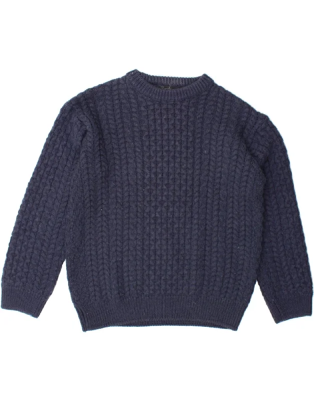 IRELANDS EYE Womens Crew Neck Jumper Sweater UK 16 Large Navy Blue Solid Color Striped Floral Print IRELANDS EYE Womens Crew Neck Jumper Sweater UK 16 Large Navy Blue Solid Color Striped Floral Print