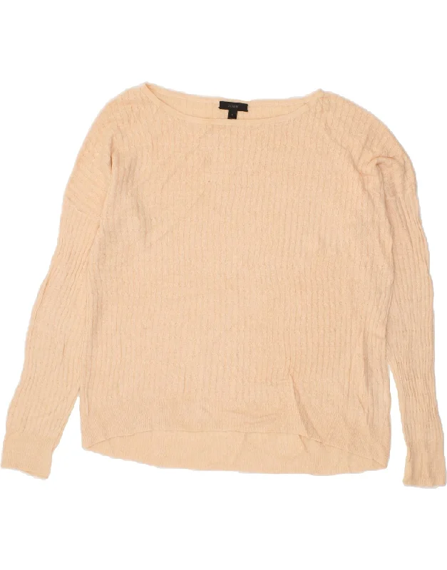 J. CREW Womens Boat Neck Jumper Sweater UK 16 Large Beige Linen Nylon Fabric Polyester Fabric Spandex Fabric J. CREW Womens Boat Neck Jumper Sweater UK 16 Large Beige Linen Nylon Fabric Polyester Fabric Spandex Fabric