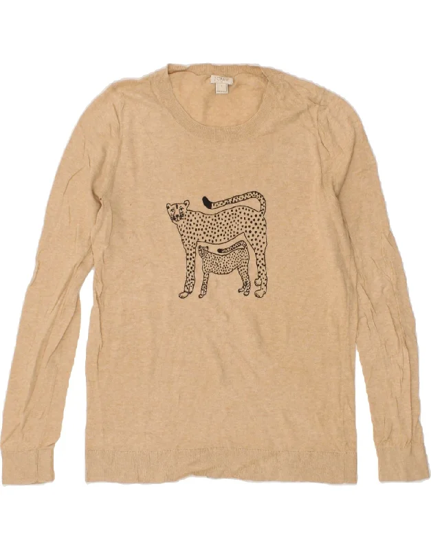 J. CREW Womens Crew Neck Jumper Sweater UK 10 Small Grey Animal Print Faux Fur Fabric Real Fur Fabric Shearling Fabric J. CREW Womens Crew Neck Jumper Sweater UK 10 Small Grey Animal Print Faux Fur Fabric Real Fur Fabric Shearling Fabric