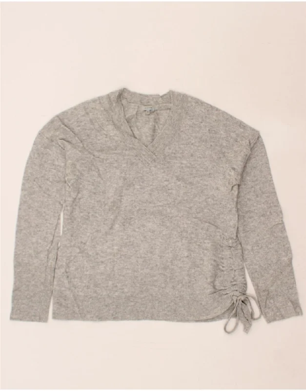 JIGSAW Womens V-Neck Jumper Sweater UK 12 Medium Grey Lambswool Terry Terry Cloth Terry Knit JIGSAW Womens V-Neck Jumper Sweater UK 12 Medium Grey Lambswool Terry Terry Cloth Terry Knit
