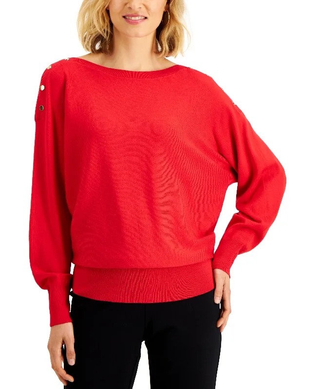 JM Collection Dolman Button Trim Sweater Nylon Fabric Polyester Fabric Spandex Fabric JM Collection Dolman Button Trim Sweater Nylon Fabric Polyester Fabric Spandex Fabric