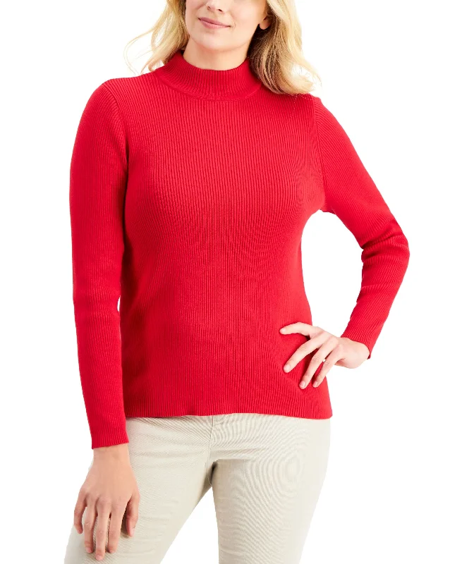 Karen Scott Cotton Solid Rib Mock Neck Sweater Hooded Sweater Collared Sweater Shawl Collar Karen Scott Cotton Solid Rib Mock Neck Sweater Hooded Sweater Collared Sweater Shawl Collar