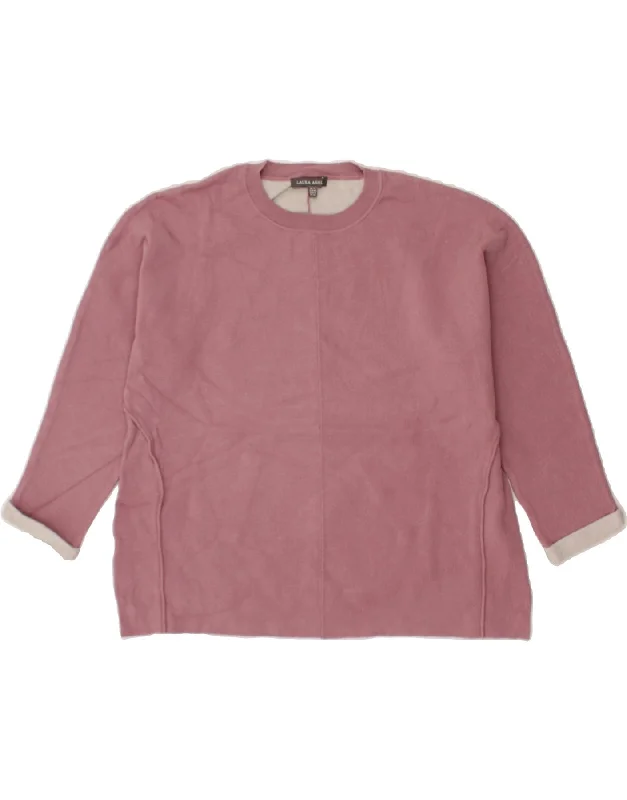 LAURA ASHLEY Womens Crew Neck Jumper Sweater UK 14 Large Pink Viscose Fleece Sweater Nylon Polyester LAURA ASHLEY Womens Crew Neck Jumper Sweater UK 14 Large Pink Viscose Fleece Sweater Nylon Polyester