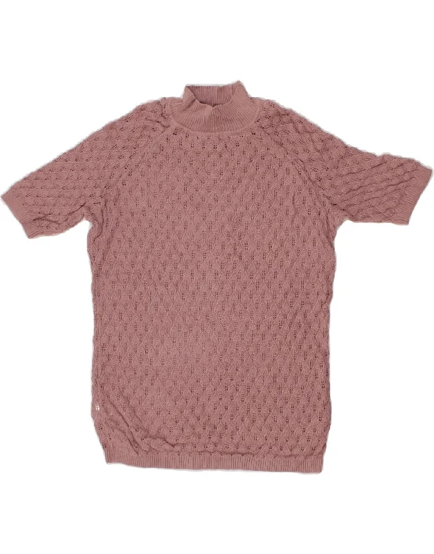 LAURA ASHLEY Womens Turtle Neck Jumper Sweater UK 10 Small Pink Graphic Sweater Embroidered Appliqued LAURA ASHLEY Womens Turtle Neck Jumper Sweater UK 10 Small Pink Graphic Sweater Embroidered Appliqued
