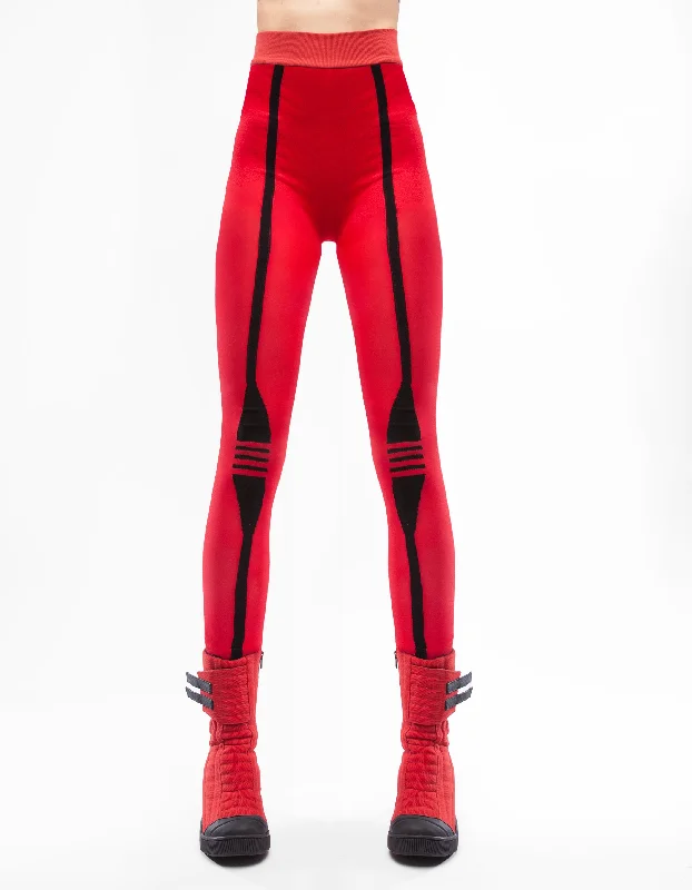 LEGGINGS KNEES BRAVE Elegant Shiny Black Leggings