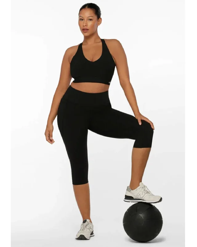 Lorna Jane Amy Phone Pocket 3/4 Tech Leggings - Recycled Black Stylish Compression Fit Leggings Lorna Jane Amy Phone Pocket 3/4 Tech Leggings - Recycled Black Stylish Compression Fit Leggings