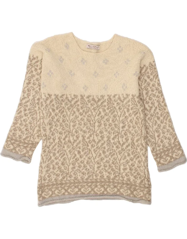 MARC O'POLO Womens Boat Neck Jumper Sweater UK 16 Large Beige Floral Wool Cable Knit Ribbed Knit Lace Knit MARC O'POLO Womens Boat Neck Jumper Sweater UK 16 Large Beige Floral Wool Cable Knit Ribbed Knit Lace Knit