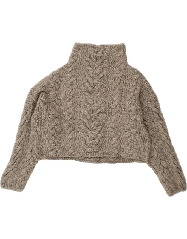 OASIS Womens Oversized Crop Turtle Neck Jumper Sweater UK 10 Small Grey Seamless Knitted Crochet OASIS Womens Oversized Crop Turtle Neck Jumper Sweater UK 10 Small Grey Seamless Knitted Crochet