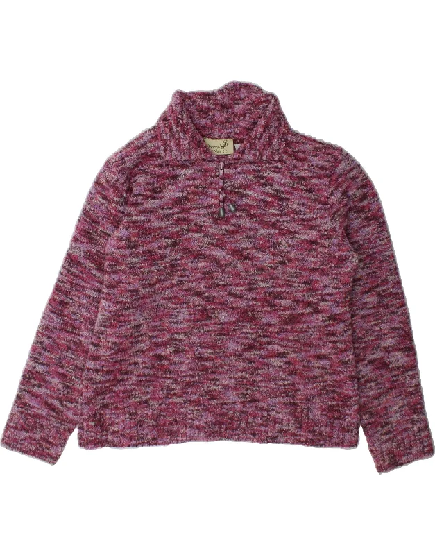 O'NEILL Womens Zip Neck Jumper Sweater UK 16 Large Pink Flecked Acrylic Boxy Sweater Fitted Sweater A-Line O'NEILL Womens Zip Neck Jumper Sweater UK 16 Large Pink Flecked Acrylic Boxy Sweater Fitted Sweater A-Line