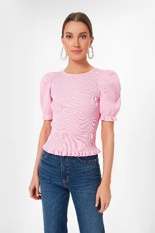 Pink Short Sleeve Lawrence Sweater