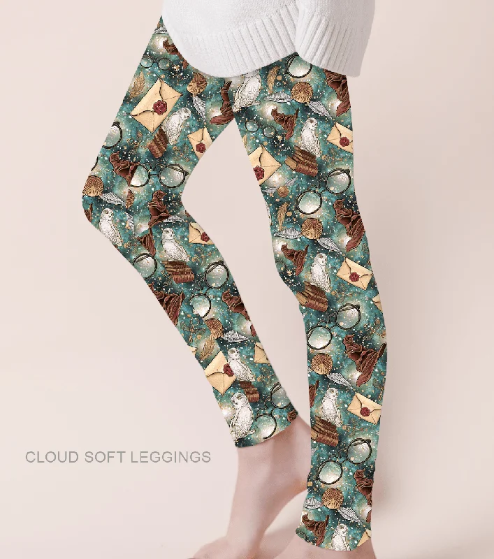 [Pre Sale] Lazy Days Wizards Realm - Adult & Kids Casual Cloud Soft Yoga Band Leggings (EST SHIP EARLY JAN) Stylish Everyday Leggings