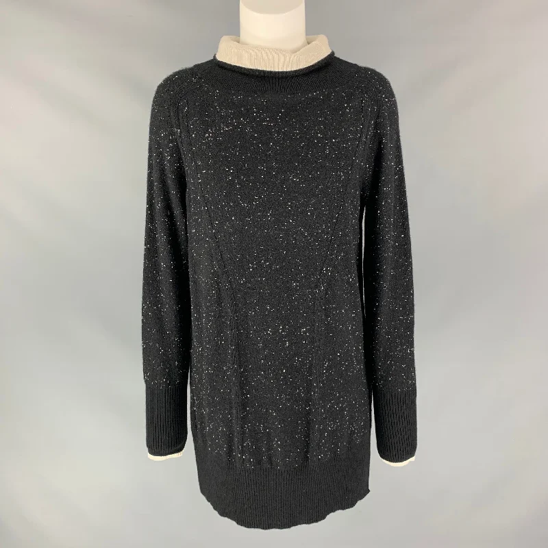 RAG & BONE Size S Black White Cashmere Dots Sweater